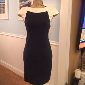Beautiful dress, navy & cream. Size Small Fitting